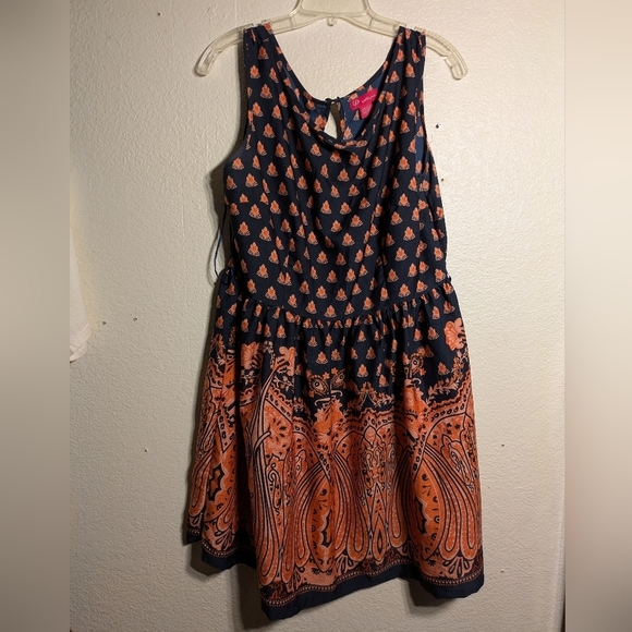 ultra Pink Navy and Orange Sleeveless Dress Size Xl Pre-owned - Picture 2 of 7